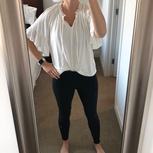 JCrew white peasant top! Size XS